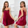 Plus Size Women's Ice Silk Summer Dress Sexy Slip Nightdress Home Dress Pajamas