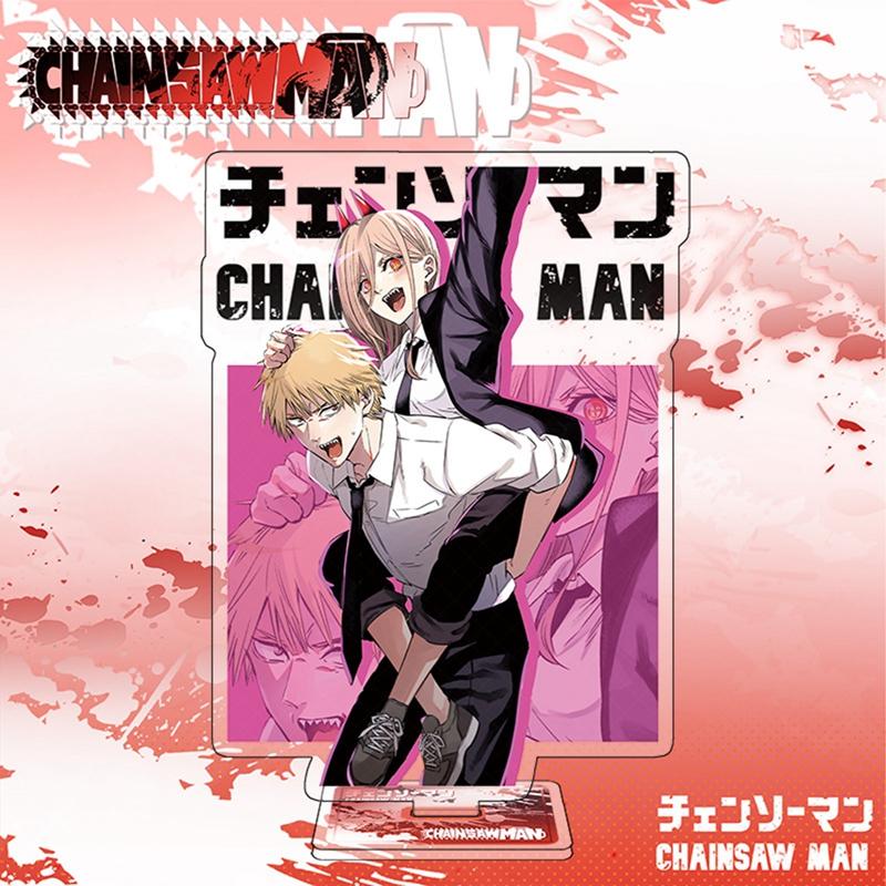 15cm Anime Chainsaw Man Action Figure Stand Model Denji Pochita Makima Power Beam Angel Acrylic Standing Sign Toy Fans