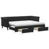 VidaXL Daybed with Trundle and Drawers Black 80x200 Cm Velvet 3197840