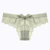 Женские однотонные кружевные сексуальные бесшовные дышащие трусики с заниженной талией и бантом