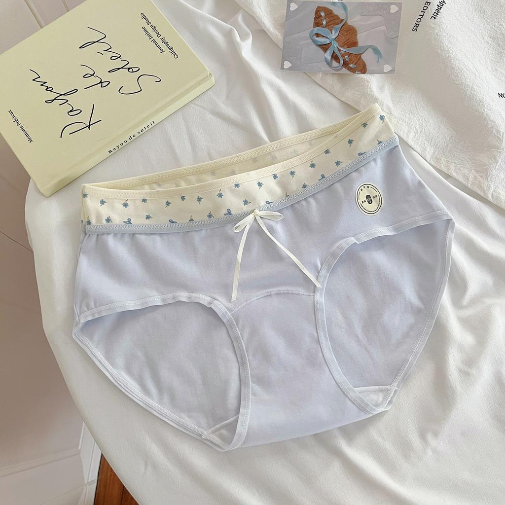 Female Antibacterial Underwear Female College Color Blocked Style Extended Antibacterial Women's Underwear Female