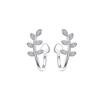 The New Mini Fresh Senseau Leaf Ear Clip Silver S925 Clip On Earrings Non Pierced