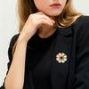 Брошь Ретро Стиль Лист Цветочный Дизайн Булавка для Лацкана с Инкрустацией Имитацией Опала Свитеры Воротники Шляпы Сумки Пальто Шарфы Значок Аксессуар для Наряда