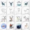 Nordic Christmas Pillow Cover Simple Printed Lines Elk Series Sofa Office Pillow Cushion Cover