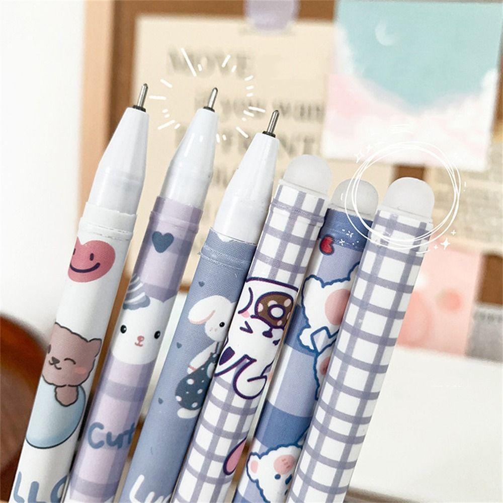 Washable Handle Press Pen Cartoons 0.5mm Erasable Pen Student Pen Neutral Erasable Pen Gel Pens