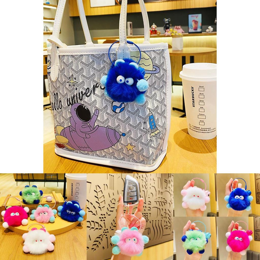 Adorable Fluffy Bunny Keychain Charming Plush Bag Accessory For Couples And Friends