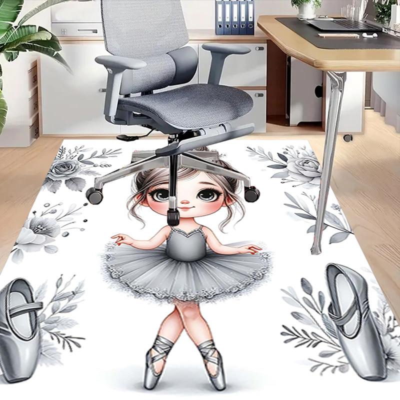 1PC Ballerina Flowers Anti-slip carpet, suitable for Office, bedroomand playrooms. It can also be used as a sofa footrest cover-W94