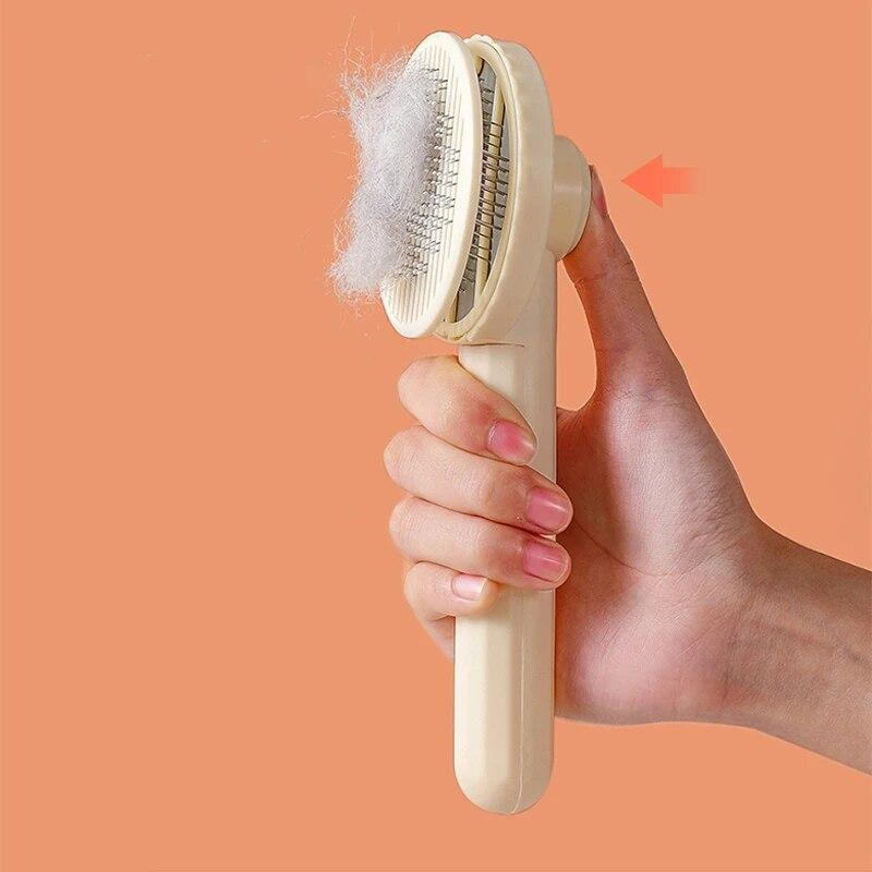 Pet Hair Removal Comb Floating Hair Dematting Grooming Self Cleaning Massage Brush Pet Comb Beauty Slicker Dog Cat Accessories