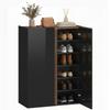 Shoe Cabinet, 6 Shelves, Soft-Close, Handleless, High-Gloss Black