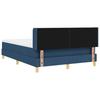 Box Spring Bed with Headboard Blue 190 x 140 cm Fabric