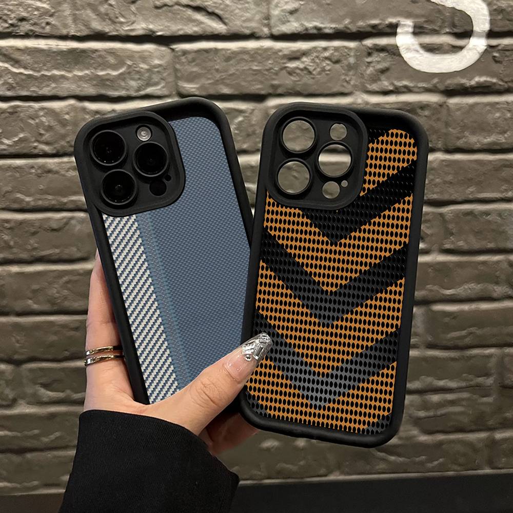 Чехол для телефона с текстурой волокна для IPhone 17 16 15 14 Plus 13 12 11 Pro Max Силиконовый чехол