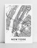 Плакат Нью-Йорк план города карта