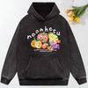 American Retro Fruit Printed Washed Hoody Women Hip Hop Cotton Streetwear Pocket Casual Clothing Fashion Hoodie