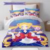 Sailor Moon Cute Cartoon Pose Bedding Set Anime Duvet Cover Polyester Soft Bedroom Linen Set -QJY