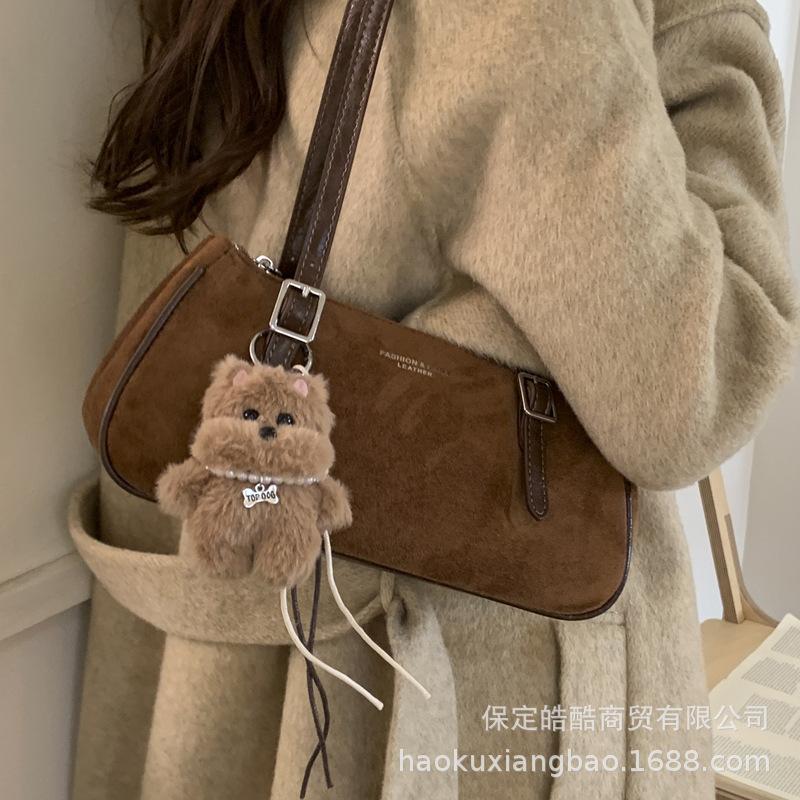 Замшевая сумка женская 2025 новая модная универсальная на плечо сумка-мессенджер премиального качества Maillard сумка подмышку