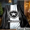 Custom Name Botafogo Crest Emblem Throws Blanket Flannel Blankets for Couch Bed Gifts for Men Women Picnic blanket Christmas fan gifts