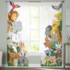 Wild Animal Cartoon Sheer Curtains Bedroom Voile Curtain Living Room Window Sheer Curtains Kitchen Tulle Drapes