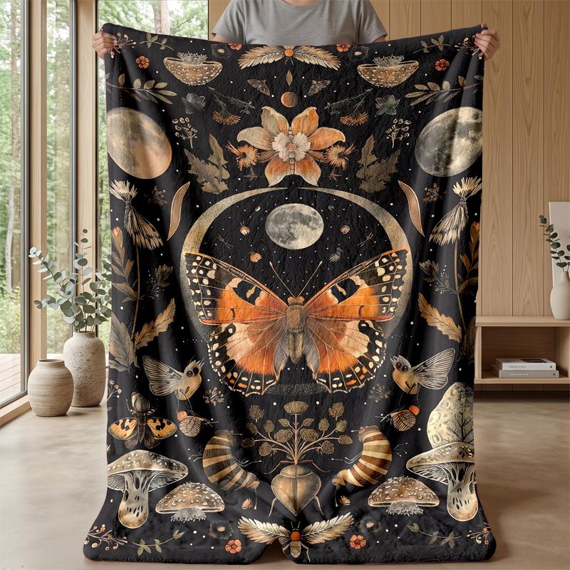 Butterfly Heart in Galaxy blanket Personalized Name Flannel Blanket Soft Cozy Plush Throw for Sofa Bed Lightweight Home Decor