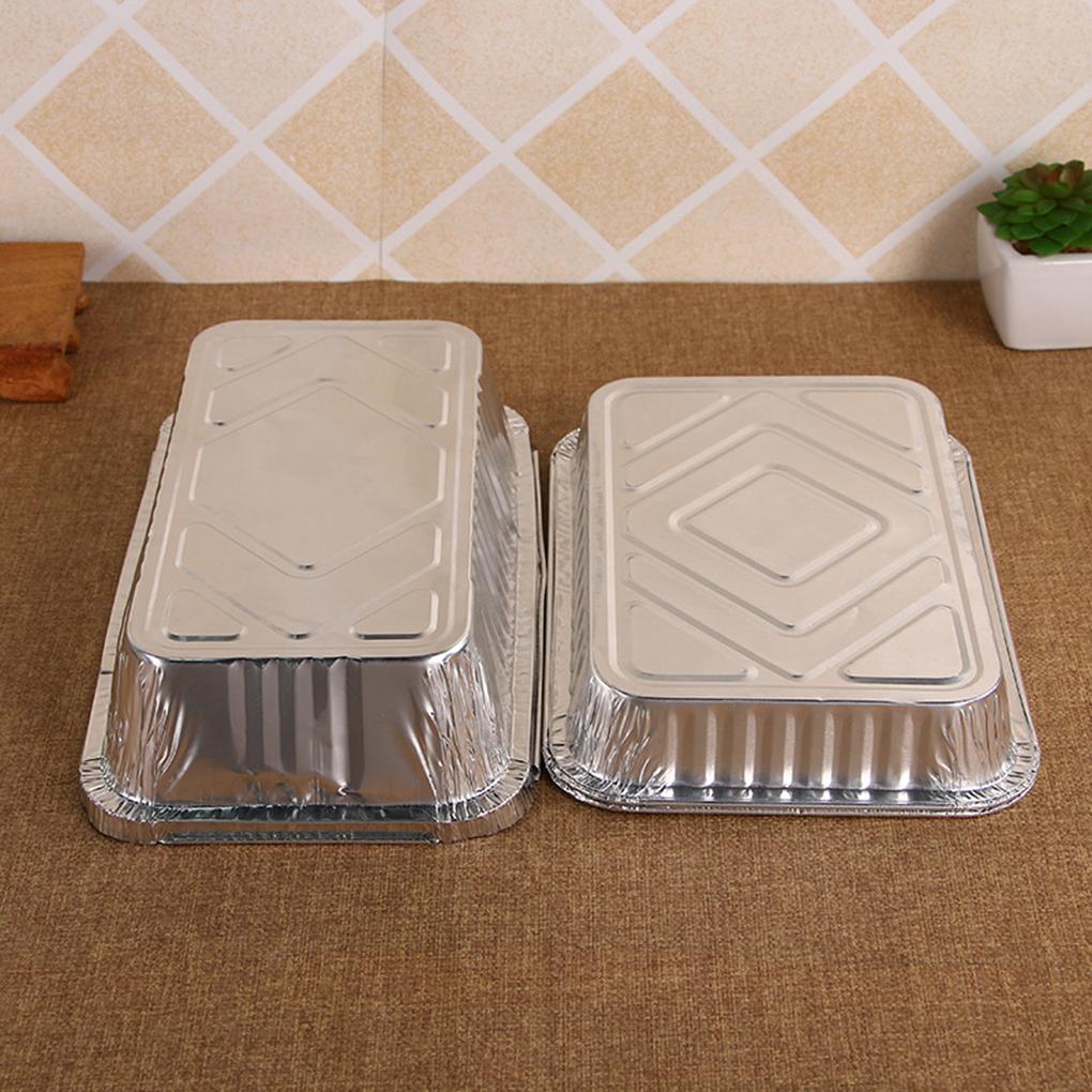 Pack of 10 Aluminum Foil Pans Take-out Containers Large Capacity Food Container Baking Plate Home Tools Single-use Pan