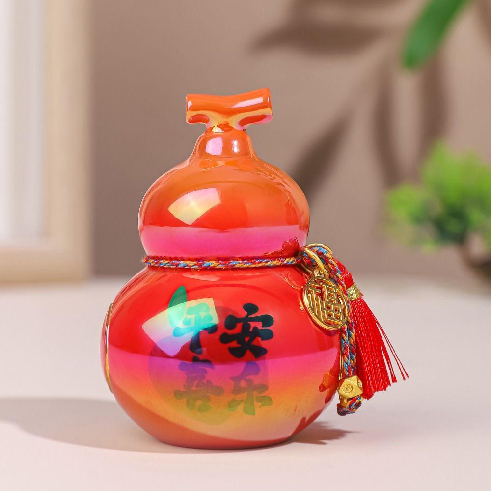 Portable Mini Gourd Statue Chinese Style Gourd Car Ornaments Gift Home Decoration Desk Decorations