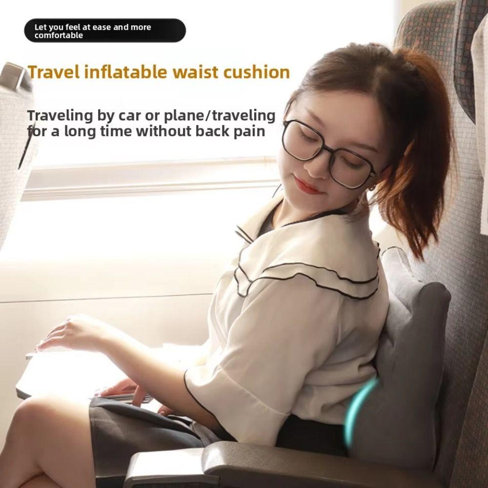 Press Type Wedge Lumbar Cushion Thickened Lumbar Support Pillow Travel Backrest Pad Air Travel