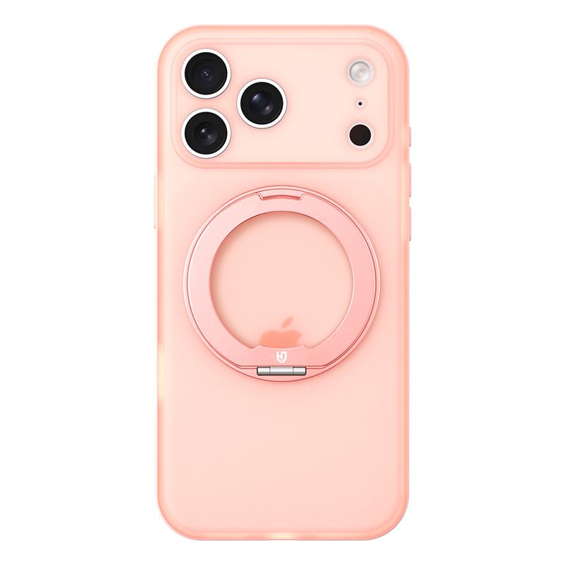 Full-coverage Clear Magnetic Phone Case for iPhone 17 15 16 Pro Max for MagSafe with 360° Rotating Stand Lens Protector Cover