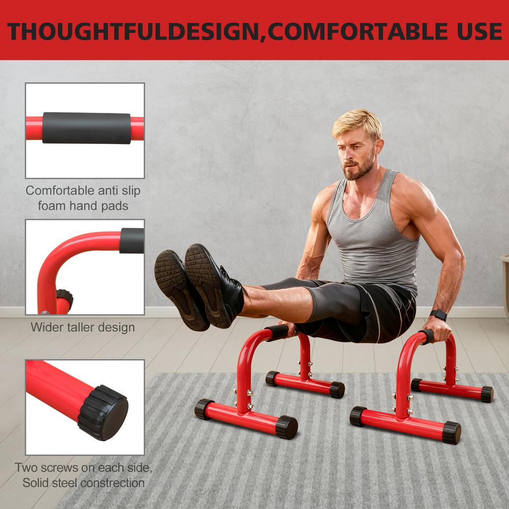 Parallel Bars & Dip Station At Home Gym Workout Equipment, L-Sit Bars & Calisthenics Equipment Perfect for Push Ups, Dips, Handstands & Gymnastics