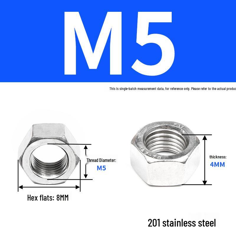 Набор шестигранных гаек из нержавеющей стали - Болты с ручной затяжкой DIN934 (M6 M8 M10 M12)