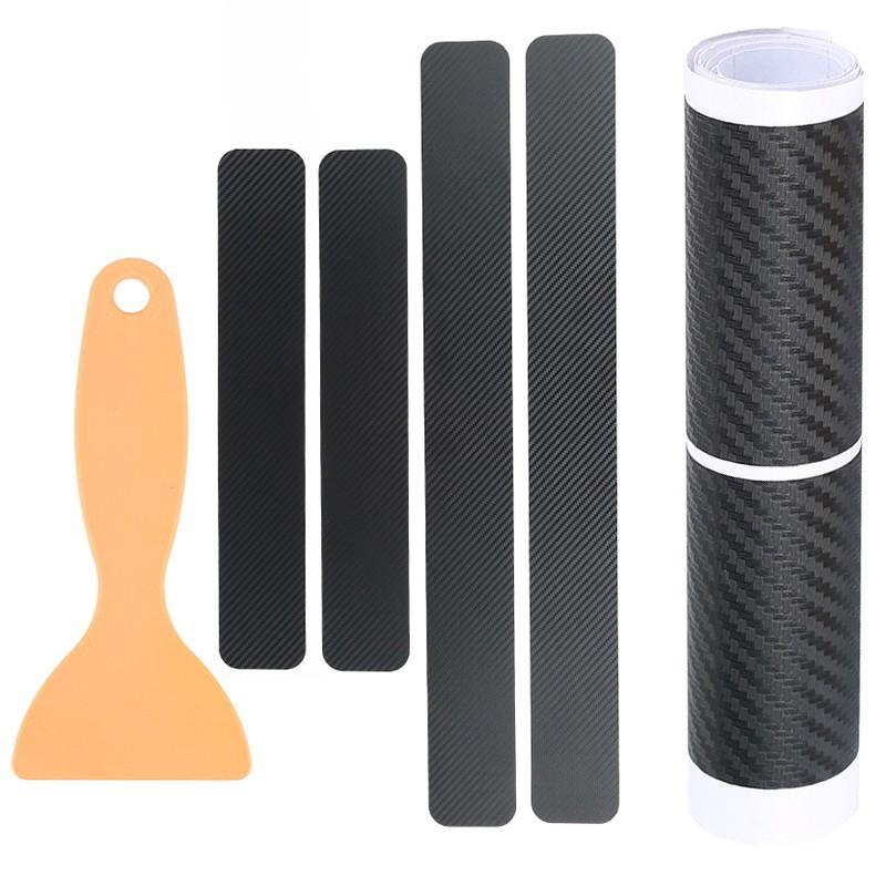 4 шт., автомобильная наклейка, защита для порога, автомобильный Стайлинг, дверная пластина из углеродного волокна, потертости