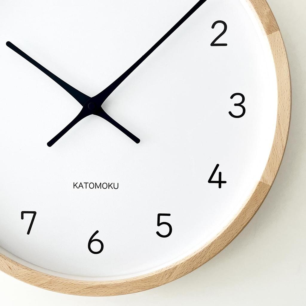 KATOMOKU muku clock 13 LL Natural Wall Clock Sweep Movement 38cm km-139NA (Quartz Clock)