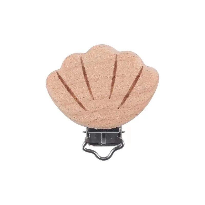 5pcs Wooden Fox Sika Deer Crown Pacifier Clip Nursing Accessories Beech DIY Bracelet Jewelry Making Handmade Accessories