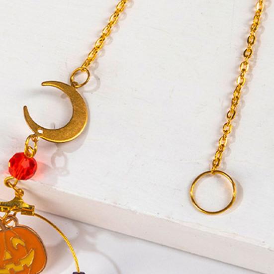 Halloween Pumpkin Hanging Decoration Spooky Moon Star Ghost Ornament Holiday Party Car Rearview Mirror Indoor Suncatcher Wind Chime Pendant