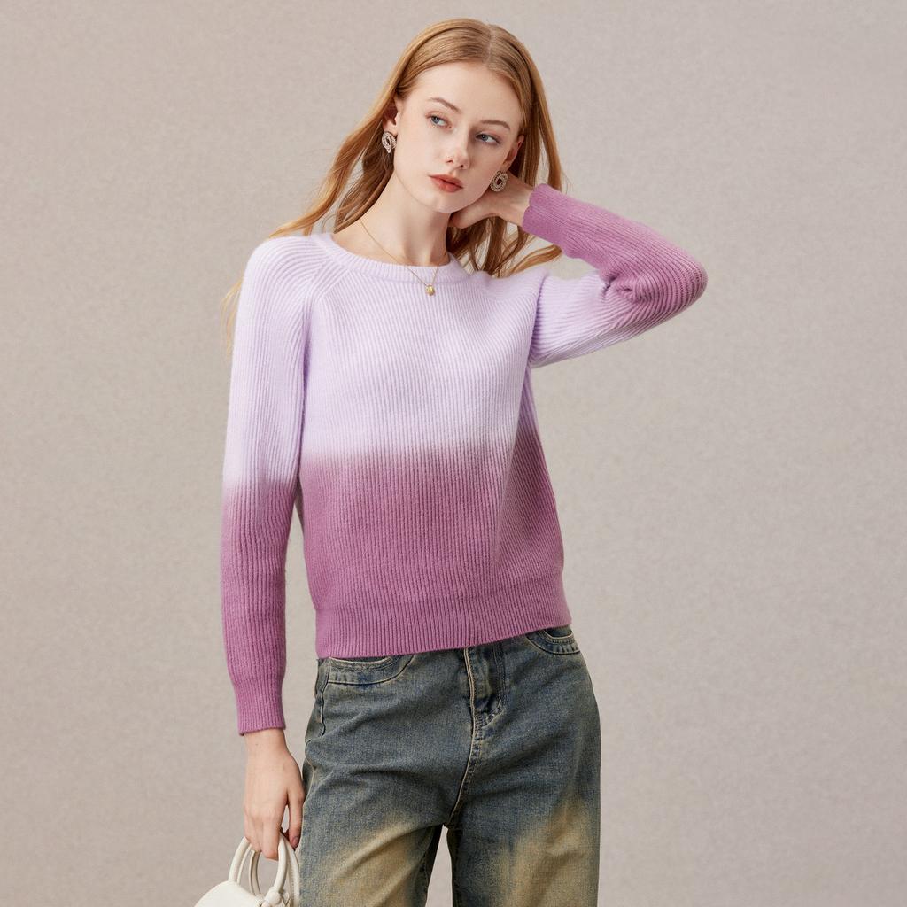 [Classic Versatile Gradient Sweater] Women's 25 Year Winter Season Style Commuting Leisure Look Slimming Knitted Top