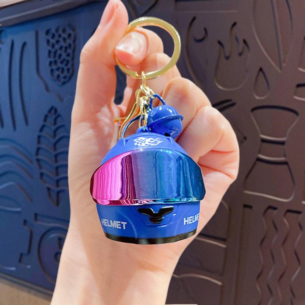 Cool Light-up Helmet Keychain Lightweight Versatile Mini Night Light Pendant Realistic Multifunctional Helmet Bag Charm