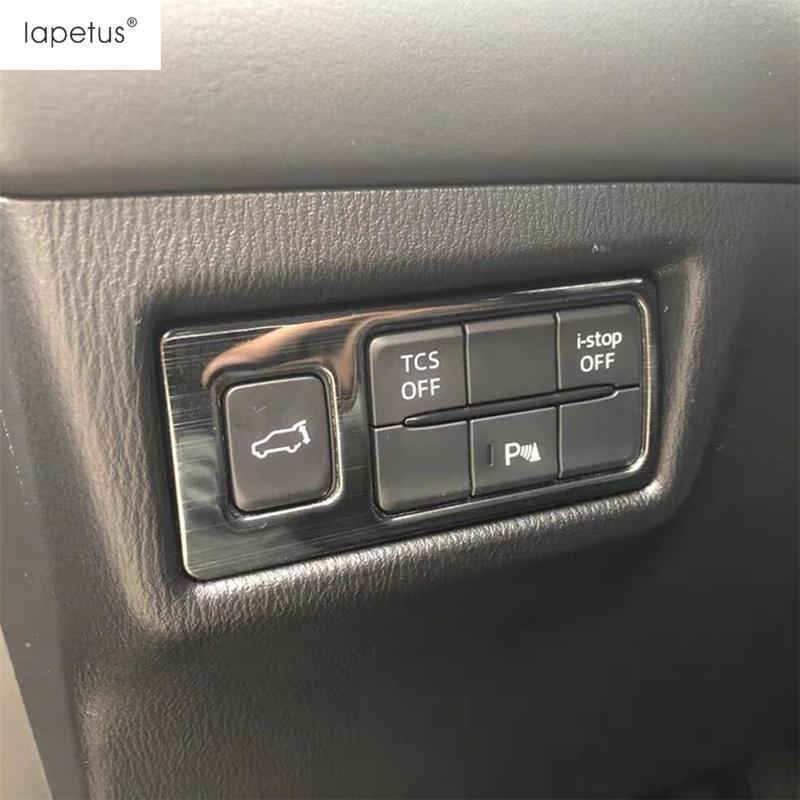 Панель переключателя фар автомобиля, накладка-кнопка для Mazda CX-5 CX5 2017 - 2024, серебристый / черный металлический, аксессуары для интерьера