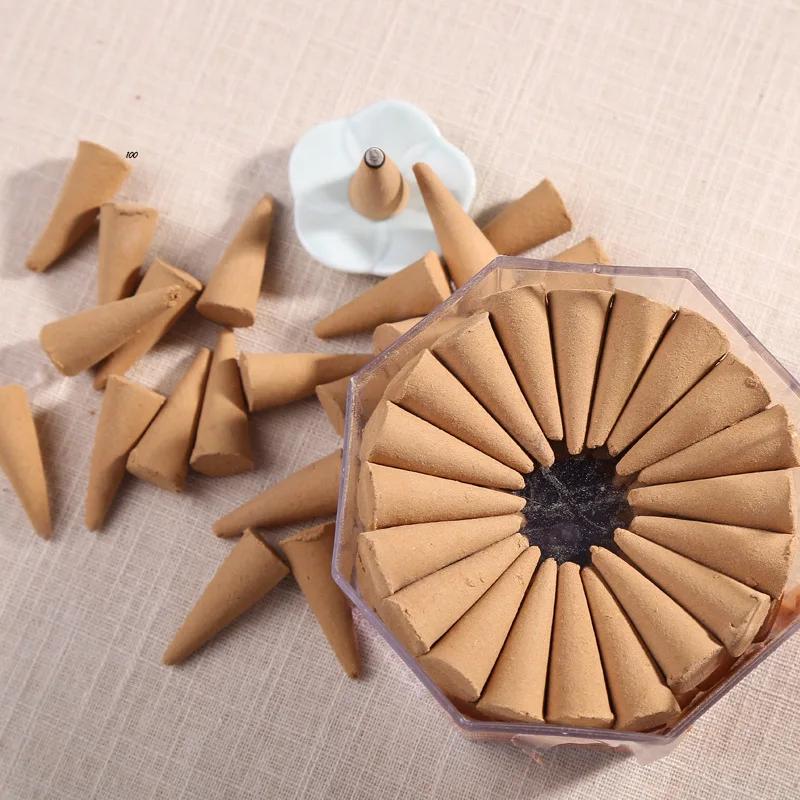 100 шт. сандалового дерева благовония конус для внутреннего использования или домашнего интерьера освежитель воздуха богатый аромат для медитации дома