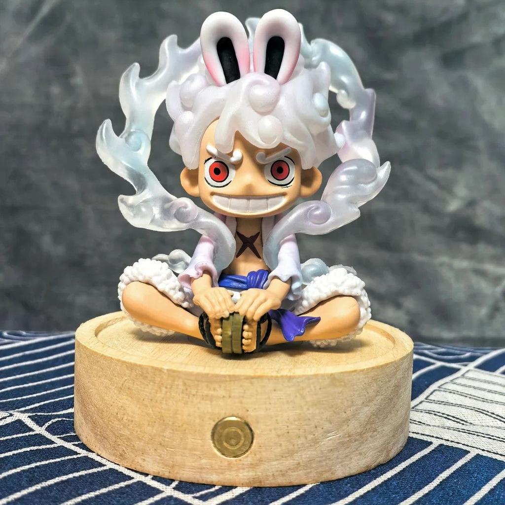 One Piece LX Rabbit Luffy Fist 4.33Inch/11cm Figura de Anime Can move PVC mini Combat Mode Collect Mode ornament Toys Gifts