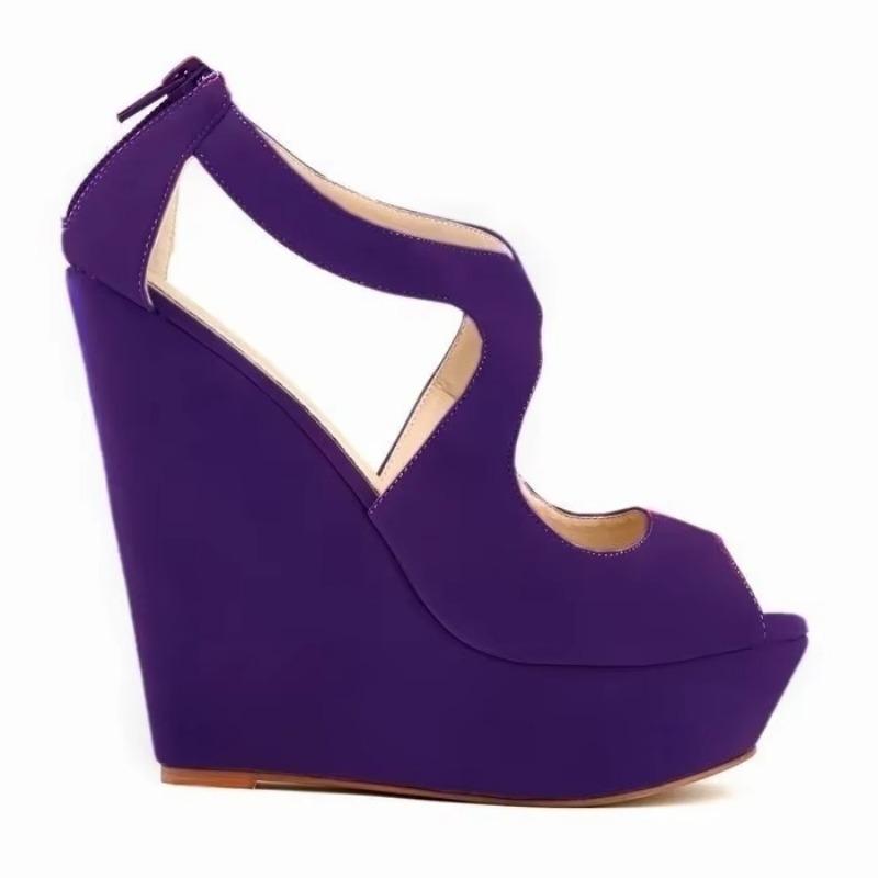 Новые женские босоножки, элегантные женские босоножки на платформе с ремешком на щиколотке, сексуальные босоножки с открытым носком, бархатные туфли на высоком каблуке, свадебные туфли на танкетке, большие размеры