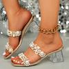 Women's Shoes Chunk-heeled Sandals Square-toed Sandals High Heels