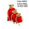 50PCS Red Velvet Drawstring Pocket Christmas Wedding Candy Jewlery Storage Bag Christmas Gift Packaging Storage Bag
