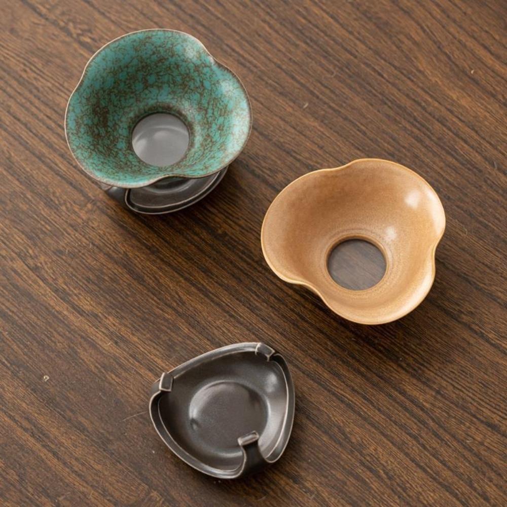 Керамические фильтры для чая, обожженные в печи, ретро-сепараторы для чая, принадлежности для напитков, фильтр для чайных листьев, Главная