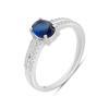 Серебряное кольцо с сапфиром nano 0.923ct, фианитами, вес изделия 2,19 гр (2195153)