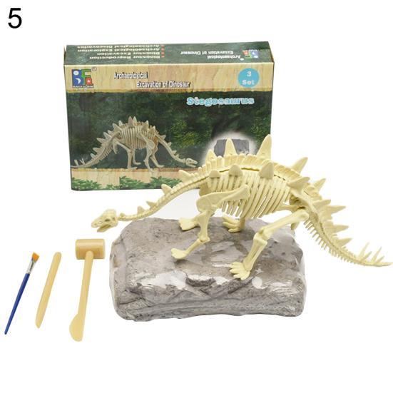 Dinosaur Fossil Skeleton Excavation Dig Up Kit DIY Assembly Educational Kids Toy