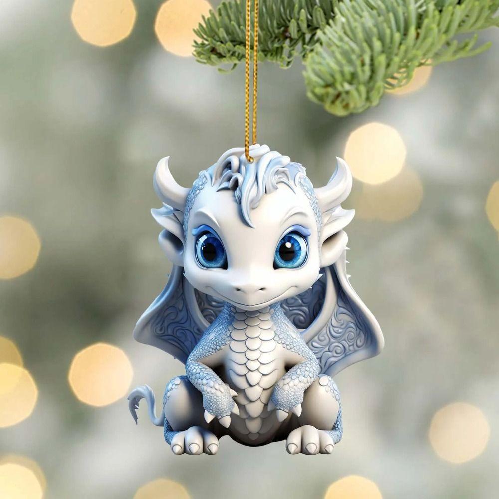 Акриловый кулон в виде дракона, сделай сам, поделки, украшения для рождественской елки, креативные рождественские подвесные украшения