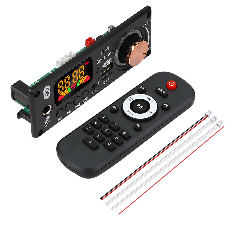 8 В-24 В Bluetooth 5,0 Mp3 декодер плата беспроводной аудиоприемник с микрофоном USB 3,5 мм AUX TF FM радиомодуль