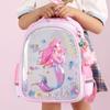 Exquisite 3D Pressed Shell Children School Bags Cute Cartoon Mermaid Printing Kindergarten Book Bag High Quality Nylon Lightweight Children's Backpack