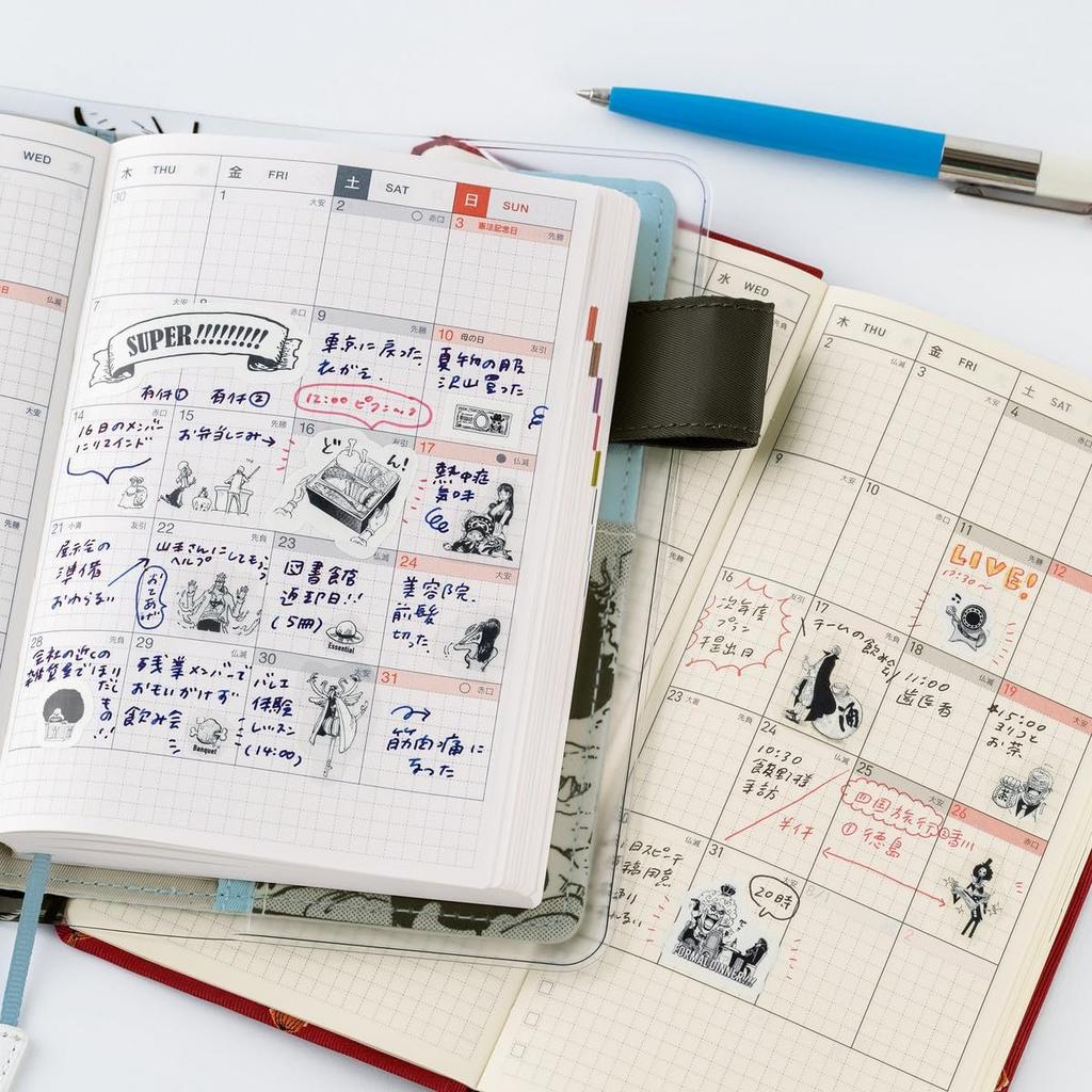 Набор наклеек Hobonichi Techo ONE PIECE Magazine (Прозрачные и бумажные листы)