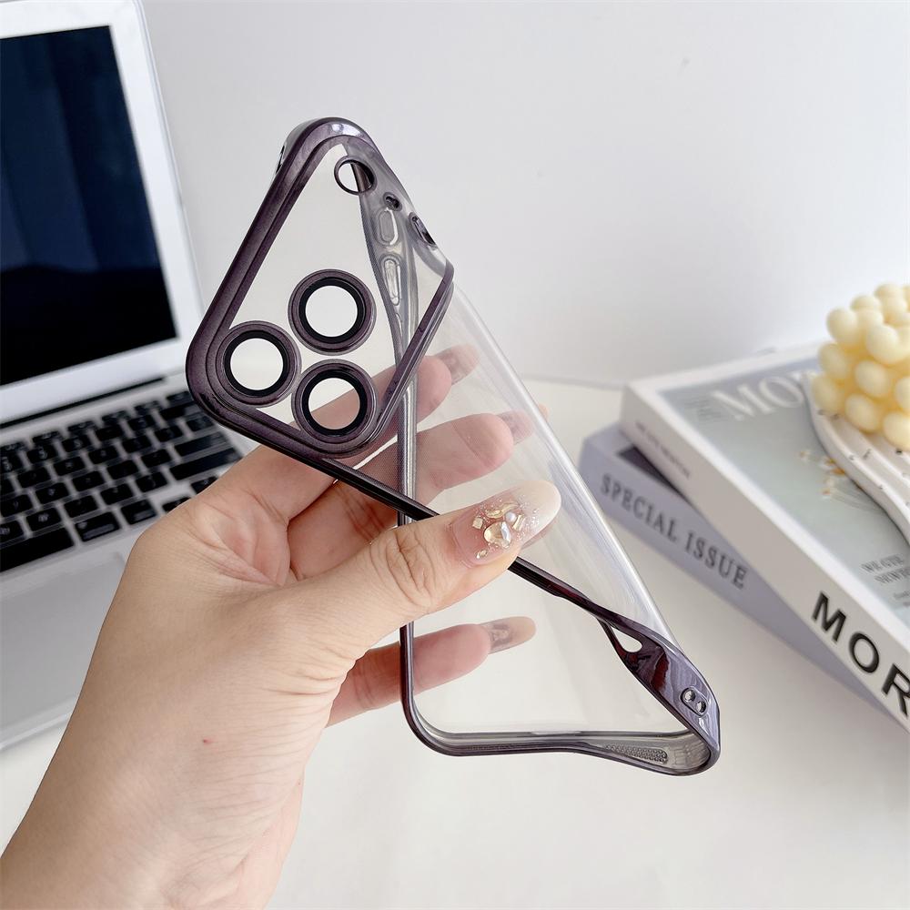 TPU Plating Translucent Soft Case For iPhone 17 16 15 14 13 12 11 Pro Max Plus Air Lens Film Protective Shockproof Cover