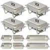 VidaXL Chafing Dish Set 4 Pcs Stainless Steel