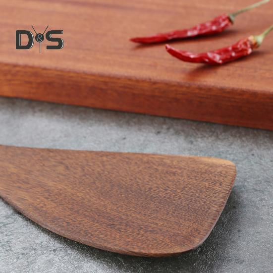 Деревянная ложка для риса с длинной ручкой, плоская лопатка для жарки, половник, кухонная утварь с закругленными краями, кухонные принадлежности